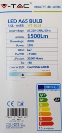 LED SIJALICA - 15W E27 A65 THERMAL PLASTIC 6400K