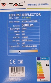 LED Sijalica - 8W E27 R63 White