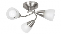 -CONNOR- PLAFONSKA LAMPA, SATEN HROM| OPAL STAKLO, E14 3X 40W RABALUX