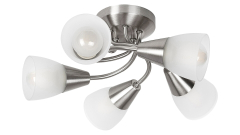  CONNOR  PLAFONSKA LAMPA, SATEN HROM|OPAL STAKLO, E14 5X40W  RABALUX